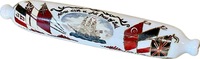 19th C. Milk Glass Nautical Theme Rolling Pin