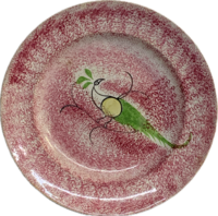 19th Century Spatterware with Two-Color Peafowl
