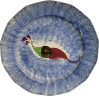 19th Century Scalloped Edge Spatterware Plate
