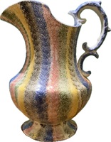 19th Century Spatterware Rainbow Handled Pitcher