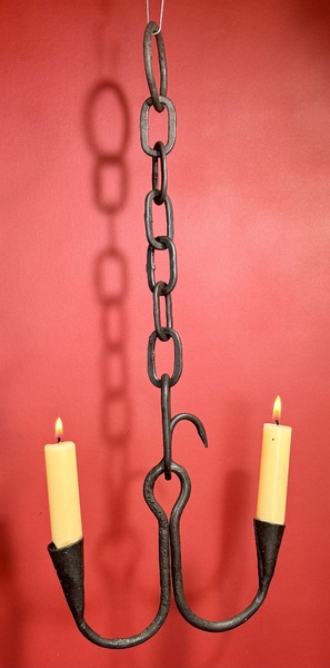 24-212.  An early hanging double candle holder