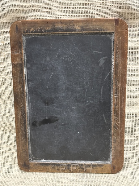Early Primitive Slateboard with Carved Initials 