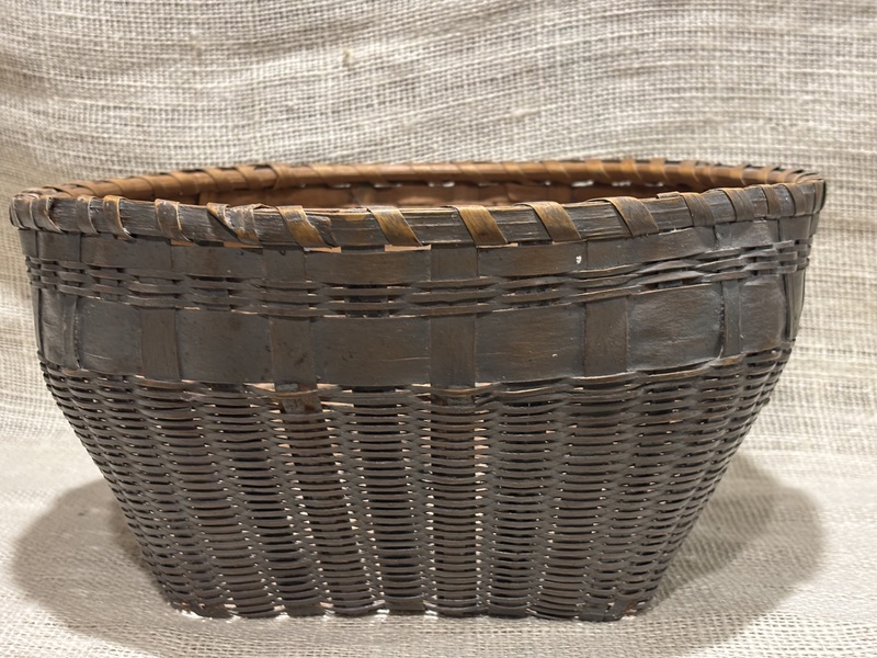 Early Blue Painted Splint Basket 