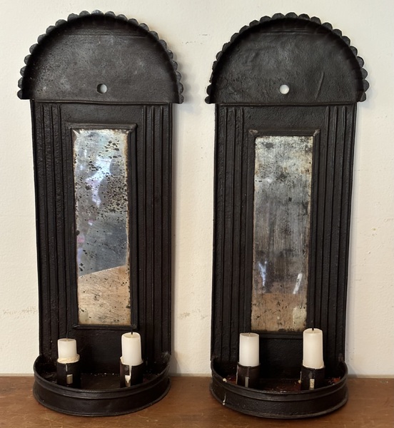 Pair of Tin Mirror Sconces 