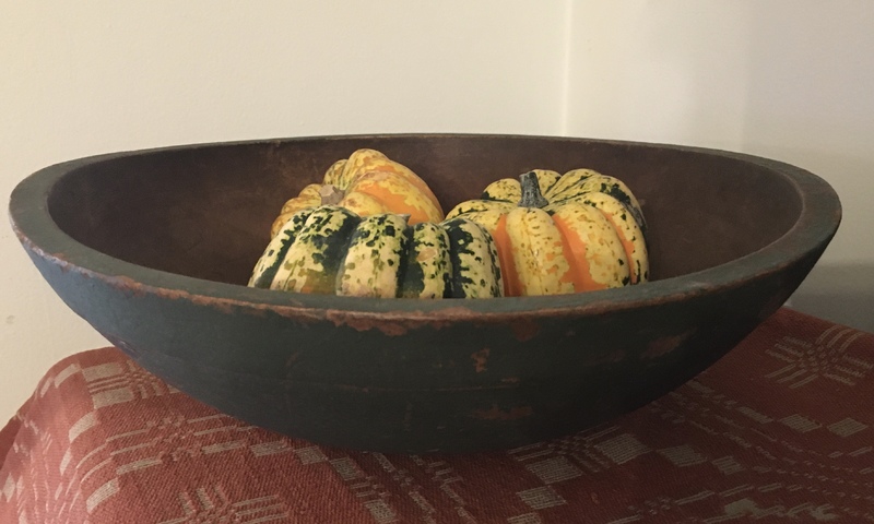 Early Painted Turned Chopping Bowl